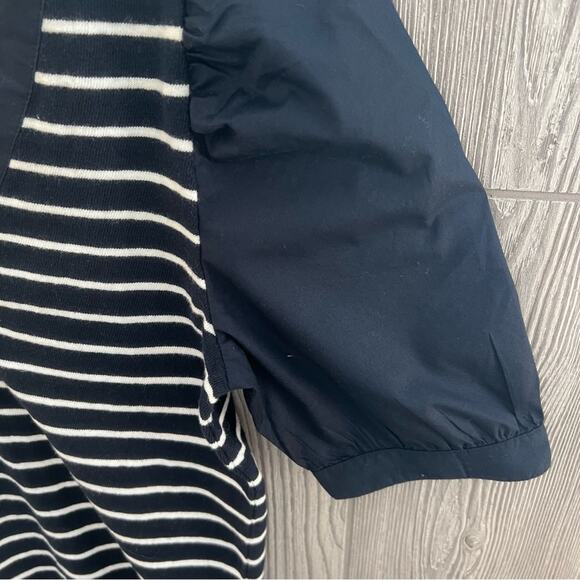 LOFT NWT Striped Henley Mixed Media Top - Picture 4 of 6